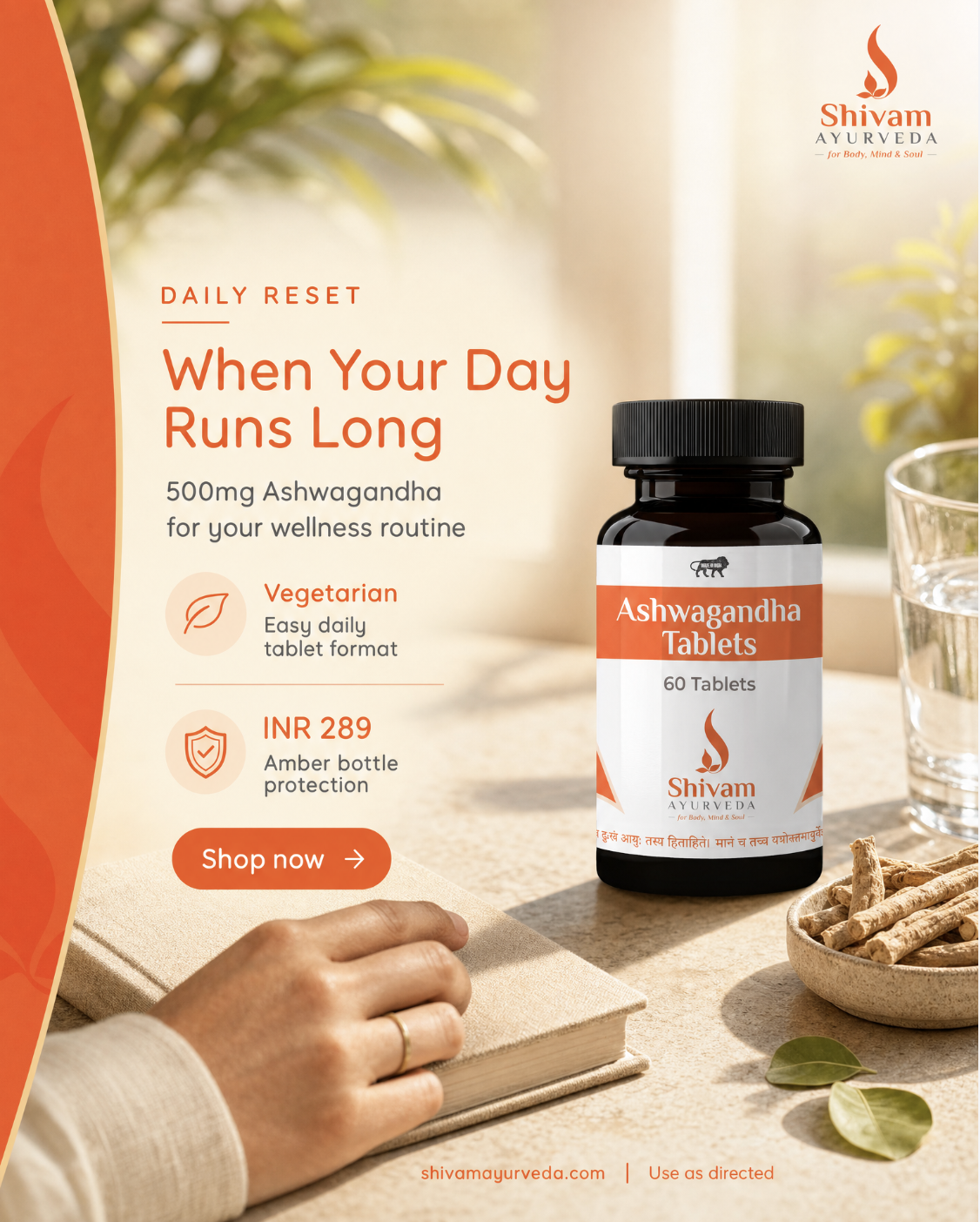 Wellness product promo post created with Brandwhiz.ai
